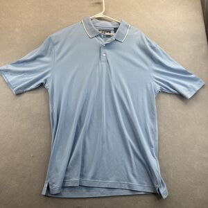 PGA Authentic Performance Golf Polo Shirt Mens Large Blue Outdoor Short Sleeve